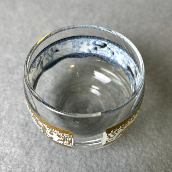 Replacement Mid Century Modern Barware Gold Gilt Scroll Cordial Roly Poly Glass - Picture 7 of 8